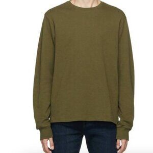 Frame olive green crew neck Long Sleeve Top shirt sweatshirt classic m medium